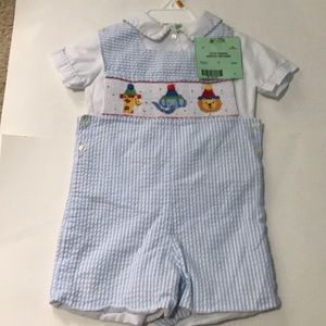 Little threads 24 month birthday shortall w/shirt